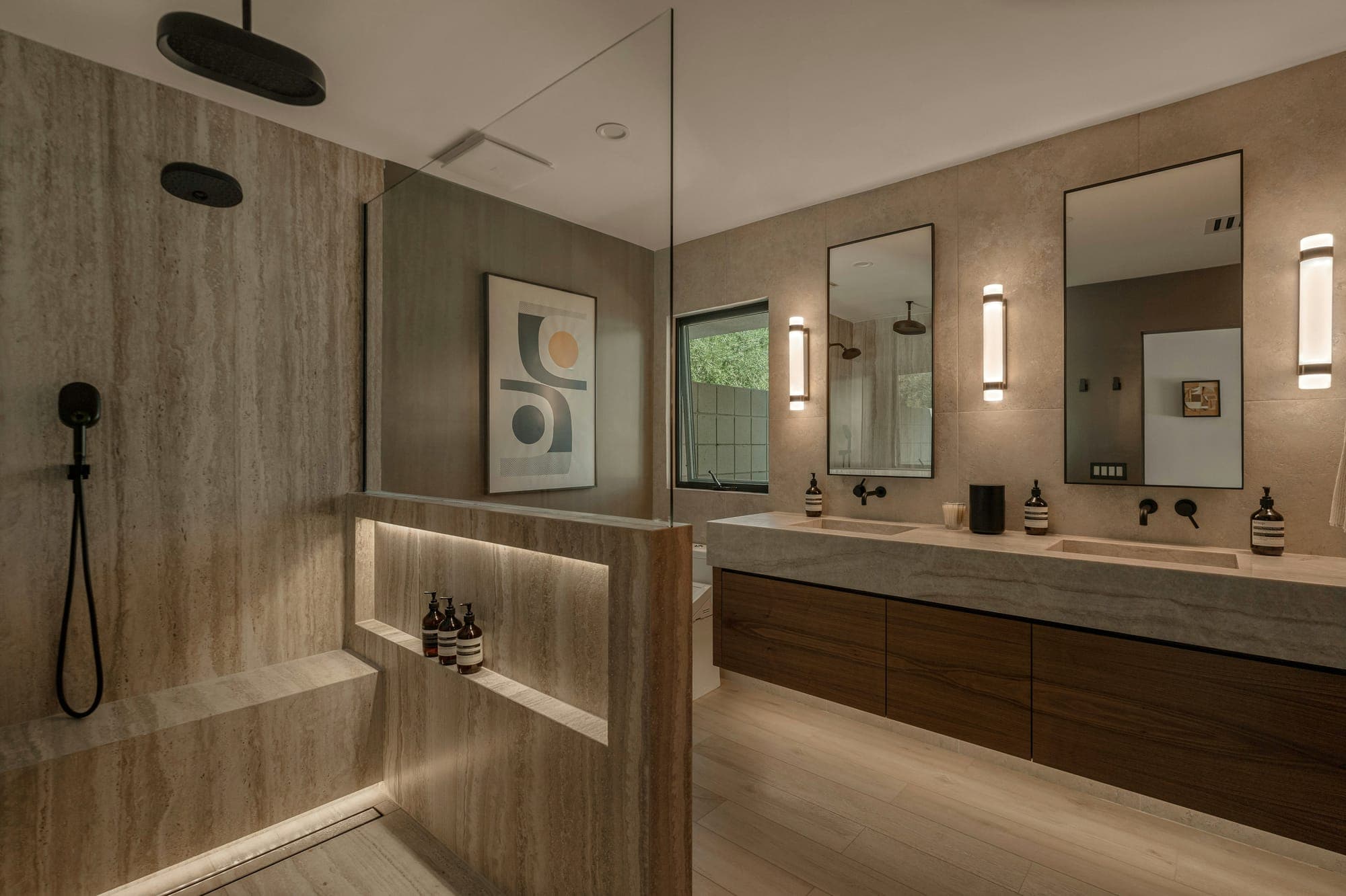 Salle de bain travertin